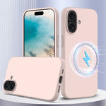 غطاء هاتف سيليكون مقاوم للصدمات مع Magsafe، لهواتف iPhone 16 Pro Max، iPhone 16 Pro، iPhone 16 Plus، iPhone 16، iPhone 15 Pro Max