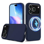 غطاء هاتف سيليكون مقاوم للصدمات مع ماجسيف، لأيفون 17e / 16e، لأيفون 17 برو ماكس، لأيفون 17 برو، لأيفون 17، لأيفون إير