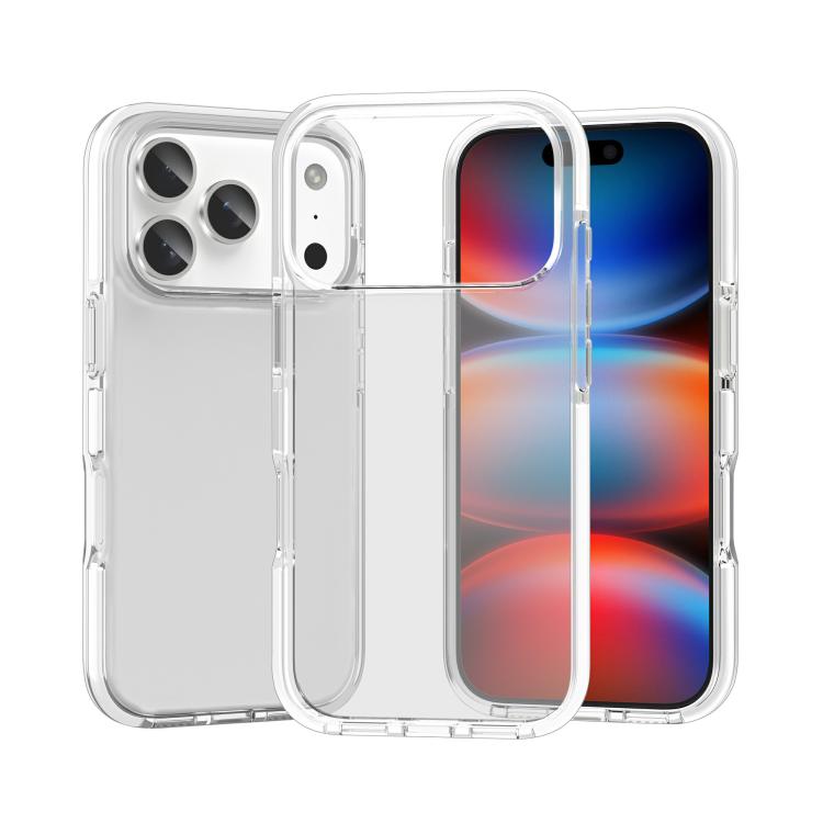 غطاء هاتف TPU شفاف عالي المقاومة للصدمات بلونين، لهواتف iPhone 17 Pro Max، iPhone 17 Pro، iPhone 17، iPhone Air، iPhone 16 Pro Max، iPhone 16 Pro، iPhone 16 Plus، iPhone 16، iPhone 15 Pro Max، iPhone 15 Pro