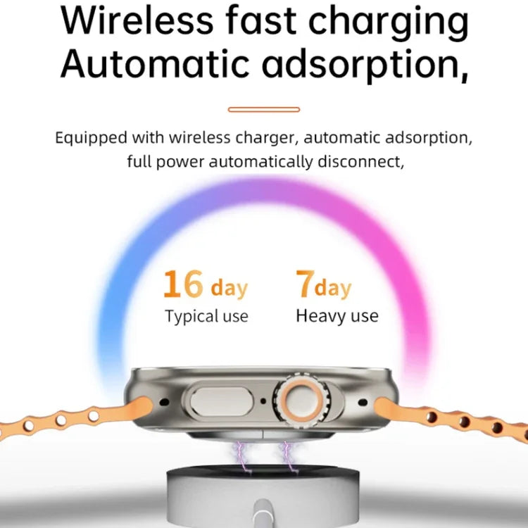 ساعة ذكية WS-E9 Ultra بشاشة 2.2 بوصة، مقاومة للماء بمعيار IP67، بحزام سيليكون محيط معدني، تدعم مراقبة معدل ضربات القلب / NFC، حزام سيليكون محيط معدني (برتقالي)، حزام سيليكون محيط معدني (أزرق)، حزام سيليكون محيط معدني (فضي)