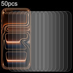 50 قطعة فيلم زجاج مقسى عالي الألمنيوم 0.26 مم 9H 2.5D، لهواتف iPhone 17 Pro Max، iPhone 17 Pro / 17، iPhone Air، iPhone 16 Pro Max، iPhone 16 Pro، iPhone 16 Plus، iPhone 16، iPhone 15 Plus / 15 Pro Max، iPhone 15 / 15 Pro