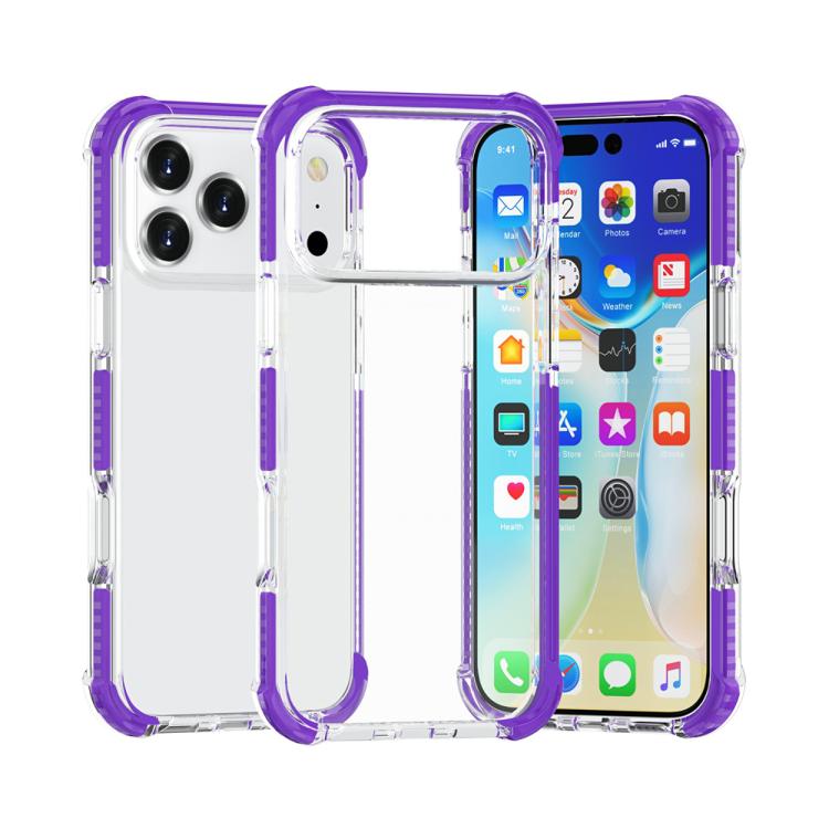 غطاء هاتف هجين من TPU وأكريليك مقاوم للصدمات بأربع زوايا، لهواتف iPhone 17 Pro Max، iPhone 17 Pro، iPhone 17، iPhone Air