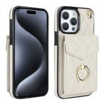 غطاء هاتف بحقيبة بطاقات بنقشة ماسية مع حبل طويل، لهواتف iPhone 17e / 16e، iPhone 17 Pro Max، iPhone 17 Pro، iPhone 17، iPhone Air، iPhone 15 Pro Max
