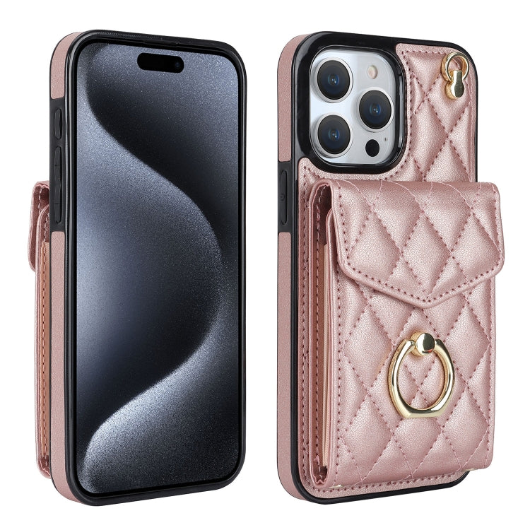 غطاء هاتف بحقيبة بطاقات بنقشة ماسية مع حبل طويل، لهواتف iPhone 15 Pro، iPhone 15 Plus، iPhone 15، iPhone 14 Plus، iPhone 14، iPhone 14 Pro