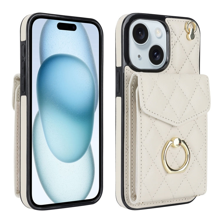 غطاء هاتف بحقيبة بطاقات بنقشة ماسية مع حبل طويل، لهواتف iPhone 15 Pro، iPhone 15 Plus، iPhone 15، iPhone 14 Plus، iPhone 14، iPhone 14 Pro