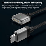 كابل شحن مغناطيسي 140 واط Type-C إلى Magsafe 3، فضي، أزرق