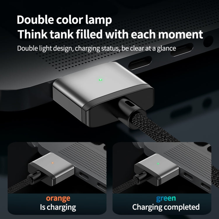 كابل شحن مغناطيسي 140 واط Type-C إلى Magsafe 3، فضي، أزرق