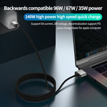 كابل شحن مغناطيسي 140 واط Type-C إلى Magsafe 3، فضي، أزرق
