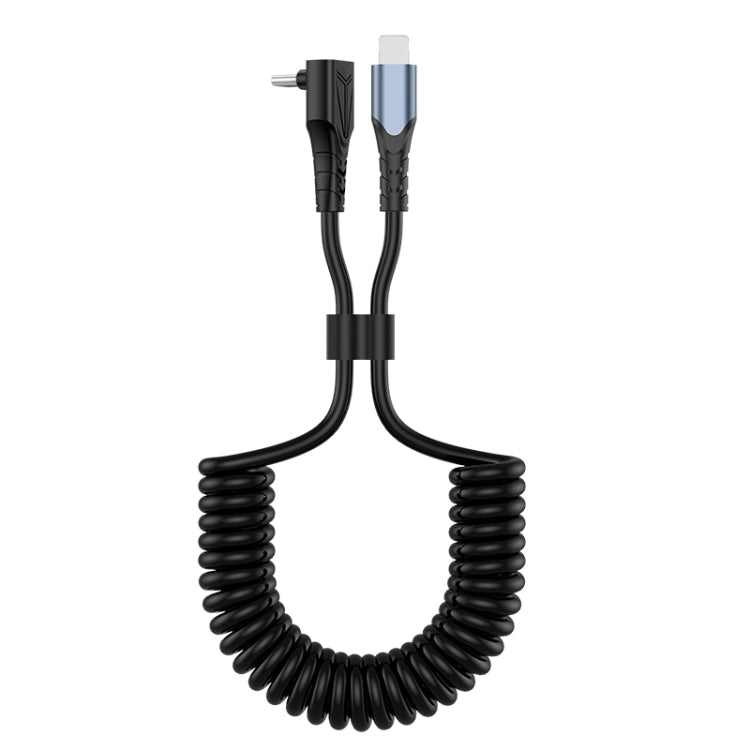 كابل بيانات شحن بنابض زاوية، الطول: 1.5 متر، Type-C إلى 8 دبابيس، Type-C إلى 8 دبابيس + Type-C