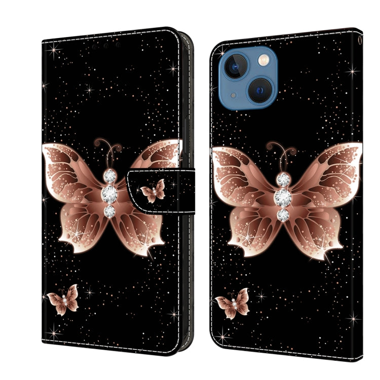 Crystal 3D Shockproof Protective Leather Phone Case, For iPhone 14 Pro Max, For iPhone 15