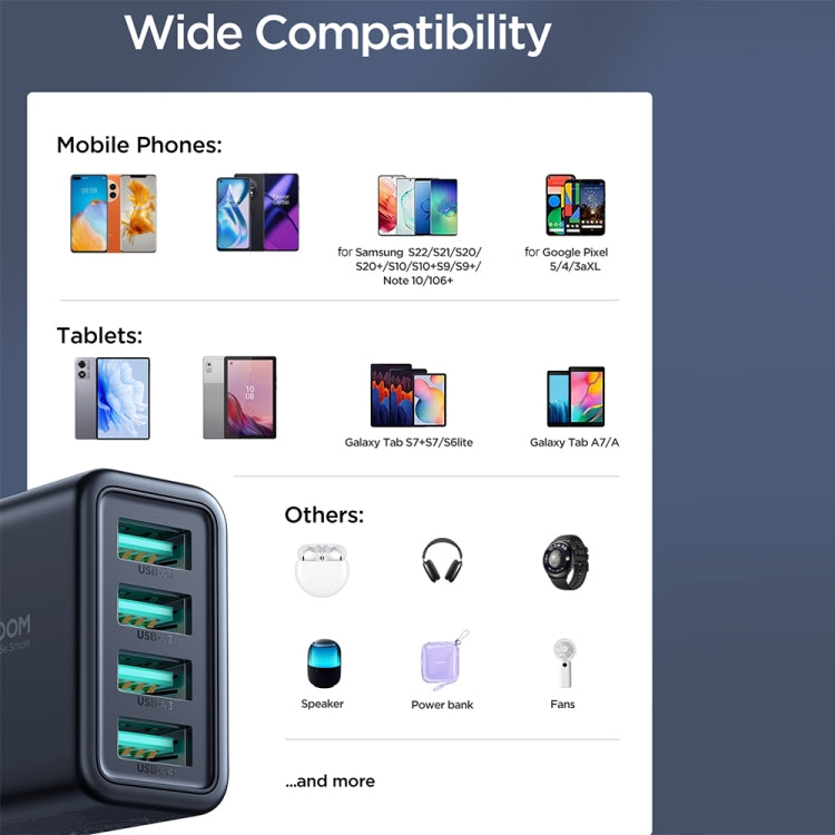 شاحن JOYROOM JR-TCN03 بقوة 24 واط و4.8 أمبير مع 4 منافذ USB، JR-TCN03