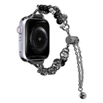 سوار ساعة معدني مزين باللؤلؤ، لساعات Apple Watch مقاس 42 مم، 38 مم