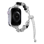 سوار ساعة معدني مزين باللؤلؤ، لساعات Apple Watch مقاس 42 مم، 38 مم