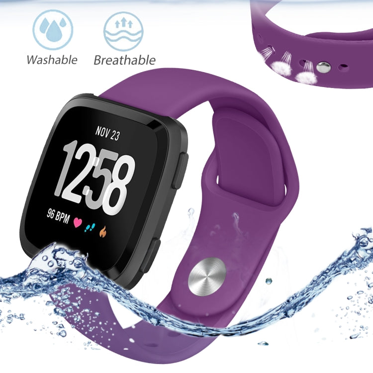 For Fitbit Versa 2 / Fitbit Versa / Fitbit Versa Lite Solid Color Silicone Replacement Strap Watchband, Size:L