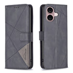 غطاء هاتف من الجلد بنقشة الماس مع إبزيم مغناطيسي، لهواتف iPhone 17 Pro Max، iPhone 17 Pro، iPhone 17، iPhone Air، iPhone 16 Pro Max، iPhone 16 Pro، iPhone 16 Plus، iPhone 16