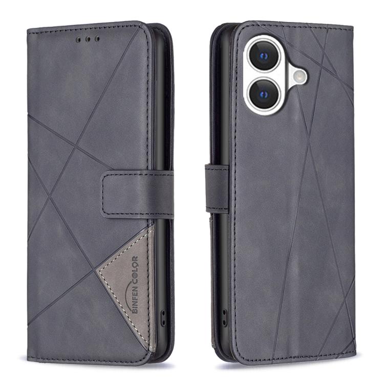 غطاء هاتف من الجلد بنقشة الماس مع إبزيم مغناطيسي، لهواتف iPhone 17 Pro Max، iPhone 17 Pro، iPhone 17، iPhone Air، iPhone 16 Pro Max، iPhone 16 Pro، iPhone 16 Plus، iPhone 16