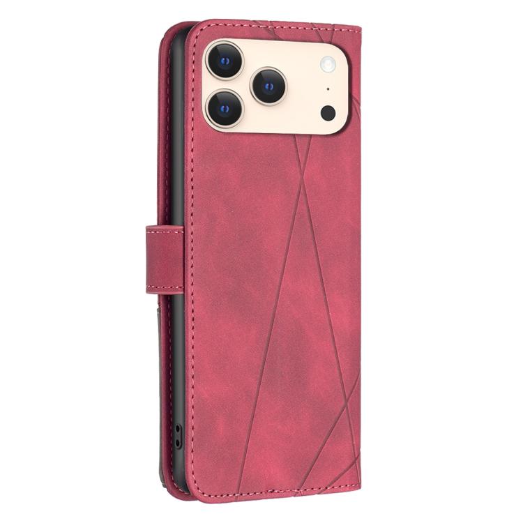 غطاء هاتف من الجلد بنقشة الماس مع إبزيم مغناطيسي، لهواتف iPhone 17 Pro Max، iPhone 17 Pro، iPhone 17، iPhone Air، iPhone 16 Pro Max، iPhone 16 Pro، iPhone 16 Plus، iPhone 16