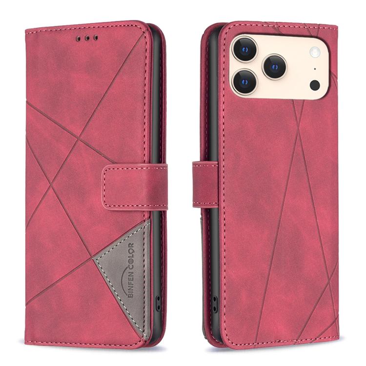 غطاء هاتف من الجلد بنقشة الماس مع إبزيم مغناطيسي، لهواتف iPhone 17 Pro Max، iPhone 17 Pro، iPhone 17، iPhone Air، iPhone 16 Pro Max، iPhone 16 Pro، iPhone 16 Plus، iPhone 16