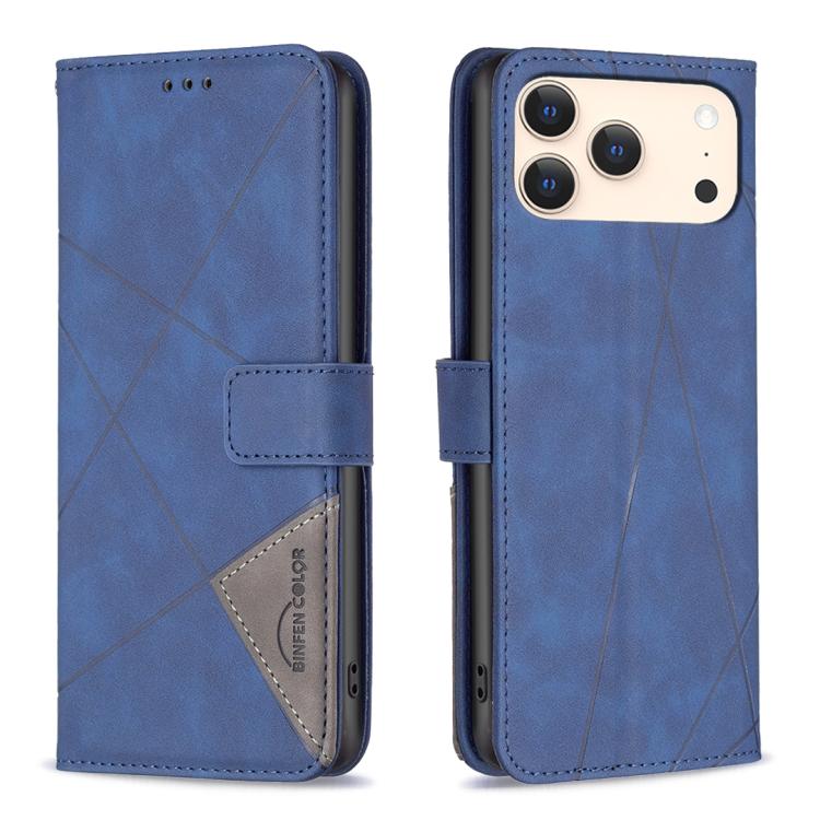 غطاء هاتف من الجلد بنقشة الماس مع إبزيم مغناطيسي، لهواتف iPhone 17 Pro Max، iPhone 17 Pro، iPhone 17، iPhone Air، iPhone 16 Pro Max، iPhone 16 Pro، iPhone 16 Plus، iPhone 16