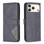 غطاء هاتف من الجلد بنقشة الماس مع إبزيم مغناطيسي، لهواتف iPhone 17 Pro Max، iPhone 17 Pro، iPhone 17، iPhone Air، iPhone 16 Pro Max، iPhone 16 Pro، iPhone 16 Plus، iPhone 16