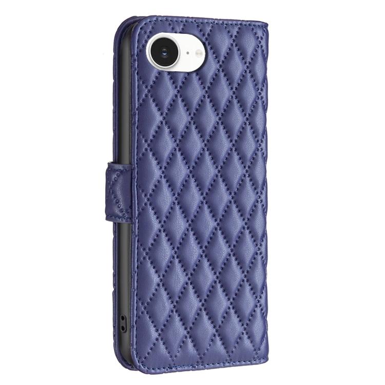 غطاء هاتف محفظة قابلة للطي من الجلد بنقشة شبكة الماس، لهواتف iPhone 17e / 16e، iPhone 17 Pro Max، iPhone 17 Pro، iPhone 17، iPhone Air، iPhone 16 Pro Max، iPhone 16 Pro، iPhone 16 Plus