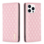 غطاء هاتف قابل للطي من الجلد المغناطيسي بنقشة شبكة الماس، لهواتف iPhone 17 Pro Max، iPhone 17 Pro، iPhone 17، iPhone Air، iPhone 16 Pro Max، iPhone 16 Pro، iPhone 16 Plus، iPhone 16