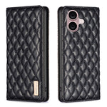 غطاء هاتف قابل للطي من الجلد المغناطيسي بنقشة شبكة الماس، لهواتف iPhone 17 Pro Max، iPhone 17 Pro، iPhone 17، iPhone Air، iPhone 16 Pro Max، iPhone 16 Pro، iPhone 16 Plus، iPhone 16