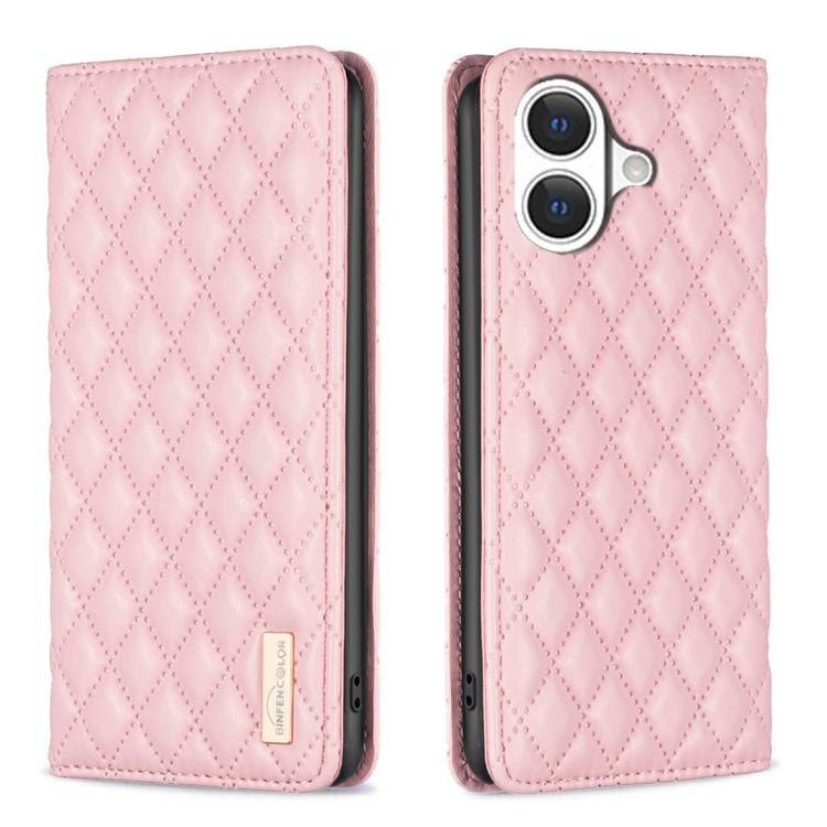 غطاء هاتف قابل للطي من الجلد المغناطيسي بنقشة شبكة الماس، لهواتف iPhone 17 Pro Max، iPhone 17 Pro، iPhone 17، iPhone Air، iPhone 16 Pro Max، iPhone 16 Pro، iPhone 16 Plus، iPhone 16