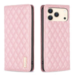 غطاء هاتف قابل للطي من الجلد المغناطيسي بنقشة شبكة الماس، لهواتف iPhone 17 Pro Max، iPhone 17 Pro، iPhone 17، iPhone Air، iPhone 16 Pro Max، iPhone 16 Pro، iPhone 16 Plus، iPhone 16