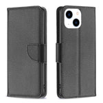 Litchi Texture Pure Color Flip Leather Phone Case, For iPhone 15 Plus, For iPhone 15