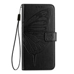 غطاء هاتف من الجلد بنقشة فراشة بارزة، لهواتف iPhone 16 Pro، iPhone 16 Plus، iPhone 16، iPhone 15 Pro Max، iPhone 15 Pro، iPhone 15 Plus