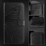 غطاء هاتف من الجلد بنقشة فراشة بارزة، لهواتف iPhone 16 Pro، iPhone 16 Plus، iPhone 16، iPhone 15 Pro Max، iPhone 15 Pro، iPhone 15 Plus
