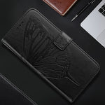 غطاء هاتف من الجلد بنقشة فراشة بارزة، لهواتف iPhone 16 Pro، iPhone 16 Plus، iPhone 16، iPhone 15 Pro Max، iPhone 15 Pro، iPhone 15 Plus