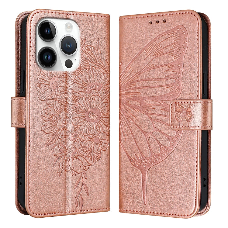 غطاء هاتف من الجلد بنقشة فراشة بارزة، لهواتف iPhone 16 Pro، iPhone 16 Plus، iPhone 16، iPhone 15 Pro Max، iPhone 15 Pro، iPhone 15 Plus
