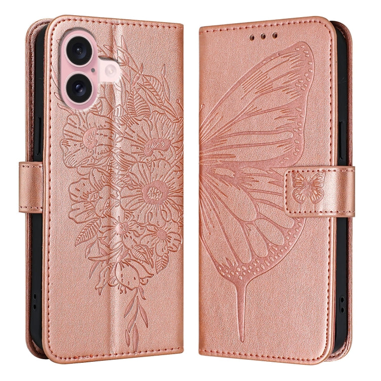 غطاء هاتف من الجلد بنقشة فراشة بارزة، لهواتف iPhone 16 Pro، iPhone 16 Plus، iPhone 16، iPhone 15 Pro Max، iPhone 15 Pro، iPhone 15 Plus