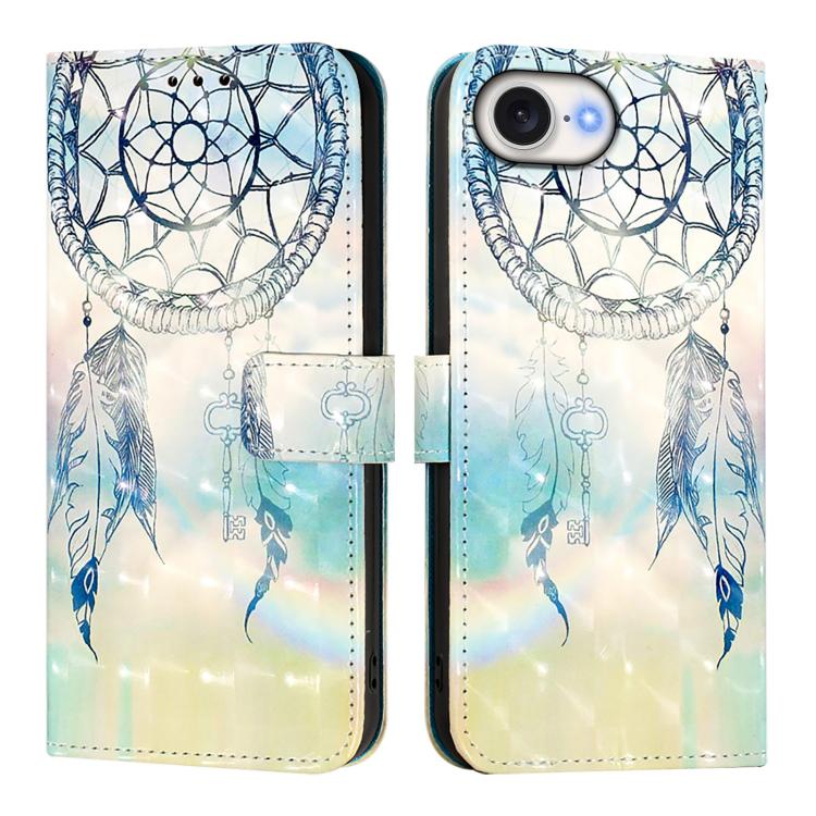 غطاء هاتف من الجلد بطلاء ثلاثي الأبعاد وقلب أفقي، لهواتف iPhone 17e / 16e، iPhone 17 Pro Max، iPhone 17 Pro، iPhone 17، iPhone Air، iPhone 16 Pro Max