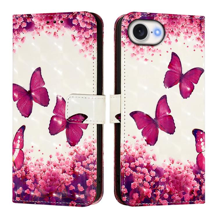 غطاء هاتف من الجلد بطلاء ثلاثي الأبعاد وقلب أفقي، لهواتف iPhone 17e / 16e، iPhone 17 Pro Max، iPhone 17 Pro، iPhone 17، iPhone Air، iPhone 16 Pro Max