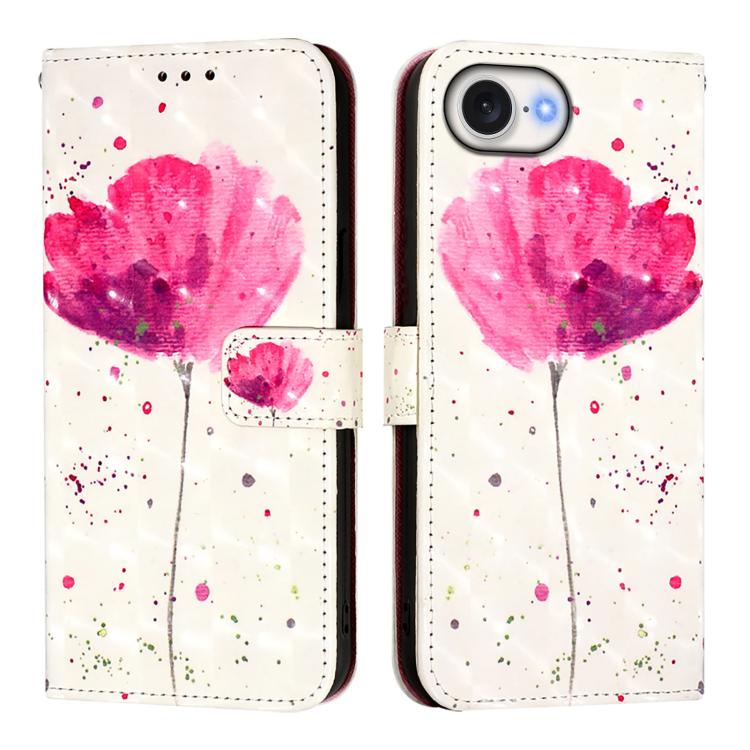 غطاء هاتف من الجلد بطلاء ثلاثي الأبعاد وقلب أفقي، لهواتف iPhone 17e / 16e، iPhone 17 Pro Max، iPhone 17 Pro، iPhone 17، iPhone Air، iPhone 16 Pro Max