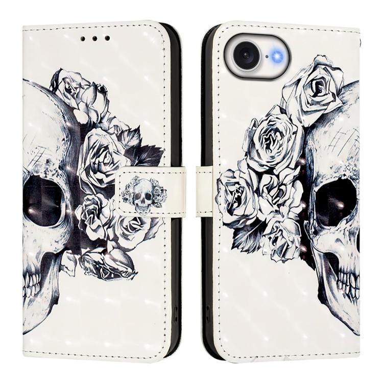 غطاء هاتف من الجلد بطلاء ثلاثي الأبعاد وقلب أفقي، لهواتف iPhone 17e / 16e، iPhone 17 Pro Max، iPhone 17 Pro، iPhone 17، iPhone Air، iPhone 16 Pro Max