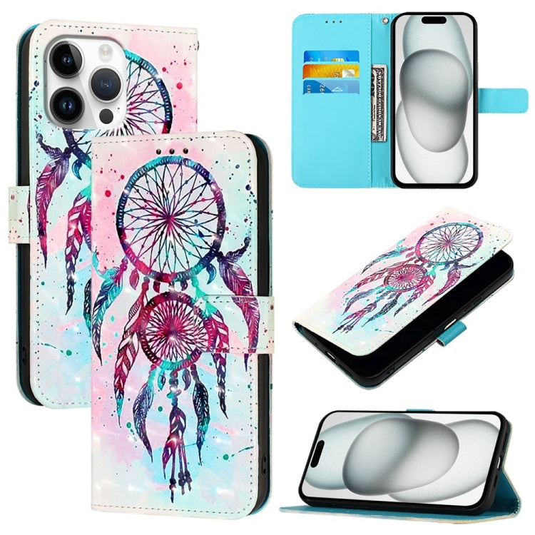 غطاء هاتف من الجلد بطلاء ثلاثي الأبعاد وقلب أفقي، لهواتف iPhone 17e / 16e، iPhone 17 Pro Max، iPhone 17 Pro، iPhone 17، iPhone Air، iPhone 16 Pro Max