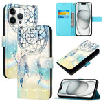 غطاء هاتف من الجلد بطلاء ثلاثي الأبعاد وقلب أفقي، لهواتف iPhone 17e / 16e، iPhone 17 Pro Max، iPhone 17 Pro، iPhone 17، iPhone Air، iPhone 16 Pro Max