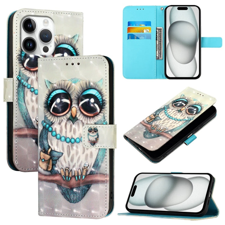 غطاء هاتف من الجلد بطلاء ثلاثي الأبعاد وقلب أفقي، لهواتف iPhone 17e / 16e، iPhone 17 Pro Max، iPhone 17 Pro، iPhone 17، iPhone Air، iPhone 16 Pro Max