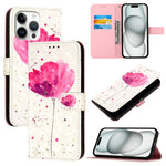 غطاء هاتف من الجلد بطلاء ثلاثي الأبعاد وقلب أفقي، لهواتف iPhone 17e / 16e، iPhone 17 Pro Max، iPhone 17 Pro، iPhone 17، iPhone Air، iPhone 16 Pro Max