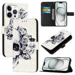 غطاء هاتف من الجلد بطلاء ثلاثي الأبعاد وقلب أفقي، لهواتف iPhone 17e / 16e، iPhone 17 Pro Max، iPhone 17 Pro، iPhone 17، iPhone Air، iPhone 16 Pro Max