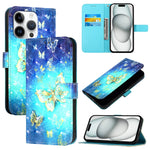 3D Painting Horizontal Flip Leather Phone Case, For iPhone 16 Pro, For iPhone 16 Plus, For iPhone 16, For iPhone 15 Pro Max, For iPhone 15 Pro, For iPhone 15 Plus