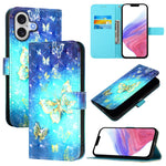 غطاء هاتف من الجلد بطلاء ثلاثي الأبعاد وقلب أفقي، لهواتف iPhone 17e / 16e، iPhone 17 Pro Max، iPhone 17 Pro، iPhone 17، iPhone Air، iPhone 16 Pro Max