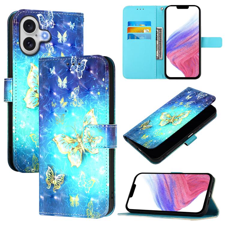 غطاء هاتف من الجلد بطلاء ثلاثي الأبعاد وقلب أفقي، لهواتف iPhone 17e / 16e، iPhone 17 Pro Max، iPhone 17 Pro، iPhone 17، iPhone Air، iPhone 16 Pro Max
