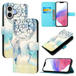 غطاء هاتف من الجلد بطلاء ثلاثي الأبعاد وقلب أفقي، لهواتف iPhone 17e / 16e، iPhone 17 Pro Max، iPhone 17 Pro، iPhone 17، iPhone Air، iPhone 16 Pro Max