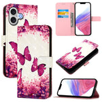 غطاء هاتف من الجلد بطلاء ثلاثي الأبعاد وقلب أفقي، لهواتف iPhone 17e / 16e، iPhone 17 Pro Max، iPhone 17 Pro، iPhone 17، iPhone Air، iPhone 16 Pro Max