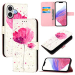 غطاء هاتف من الجلد بطلاء ثلاثي الأبعاد وقلب أفقي، لهواتف iPhone 17e / 16e، iPhone 17 Pro Max، iPhone 17 Pro، iPhone 17، iPhone Air، iPhone 16 Pro Max